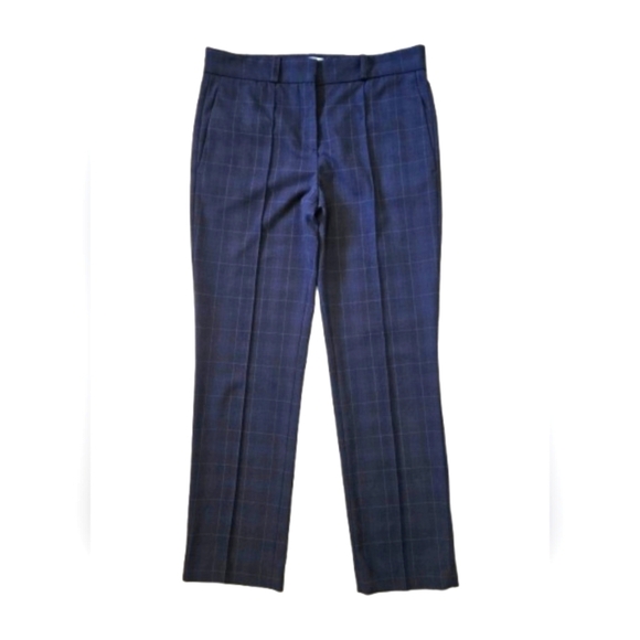 Maje Pants - Maje Stylish Trouser Pants Women's Size  38(M) Dark Blue Plaid Straight Leg